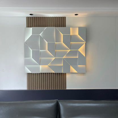 Shadows Grand Plug-in Sconce LED Wall Light - White Metal