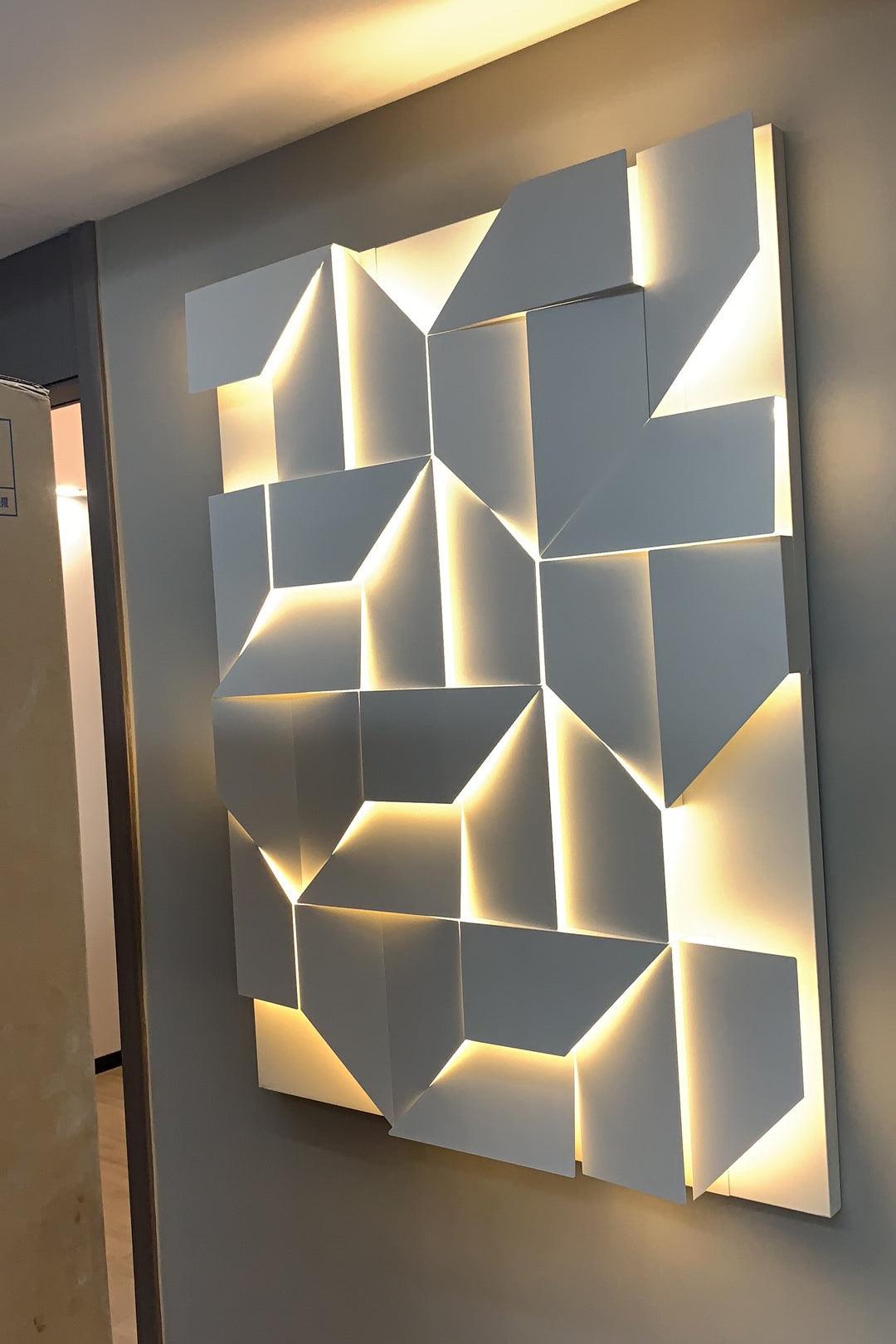 Shadows Grand Plug-in Sconce LED Wall Light - White Metal