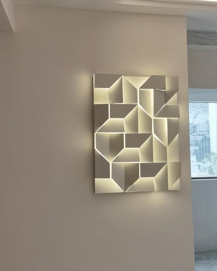 Shadows Grand Plug-in Sconce LED Wall Light - White Metal