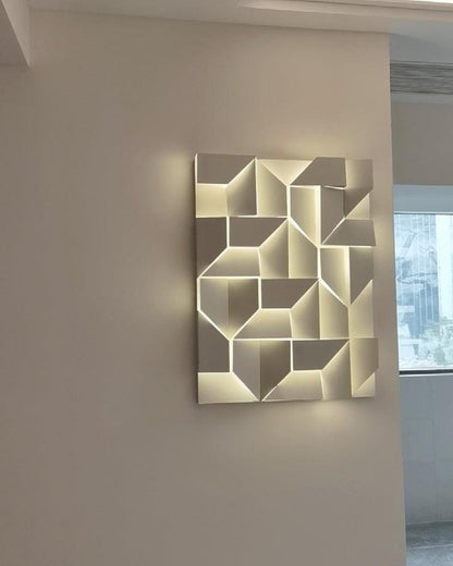 Shadows Grand Plug-in Sconce LED Wall Light - White Metal