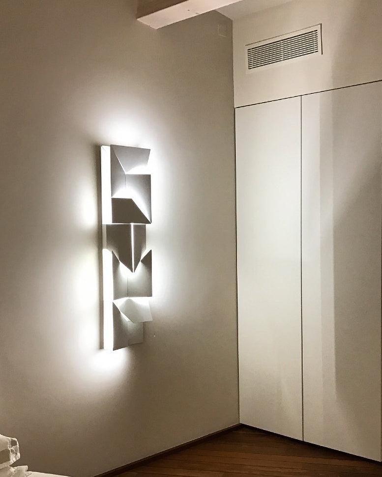 Shadows Grand Plug-in Sconce LED Wall Light - White Metal