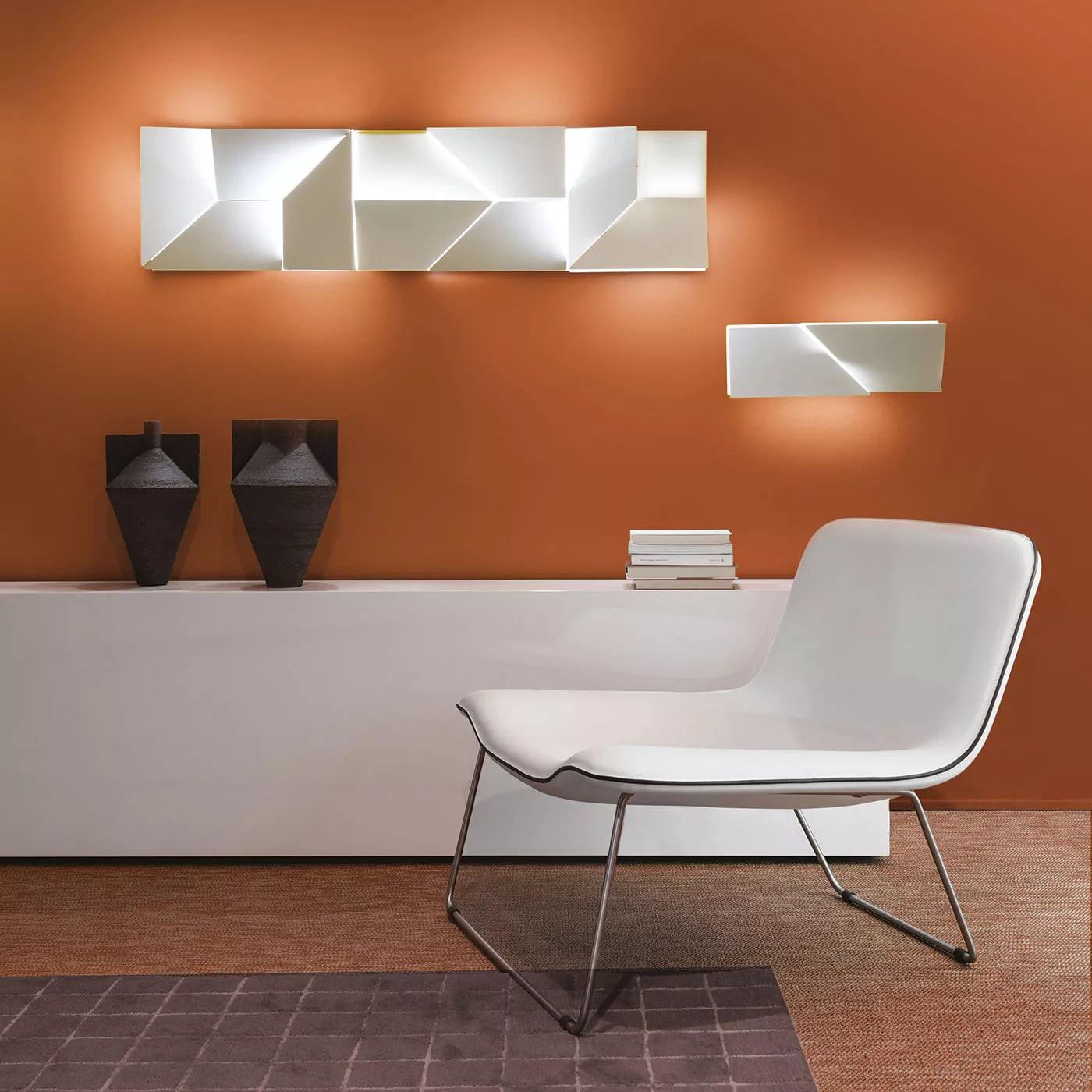 Shadows Grand Plug-in Sconce LED Wall Light - White Metal