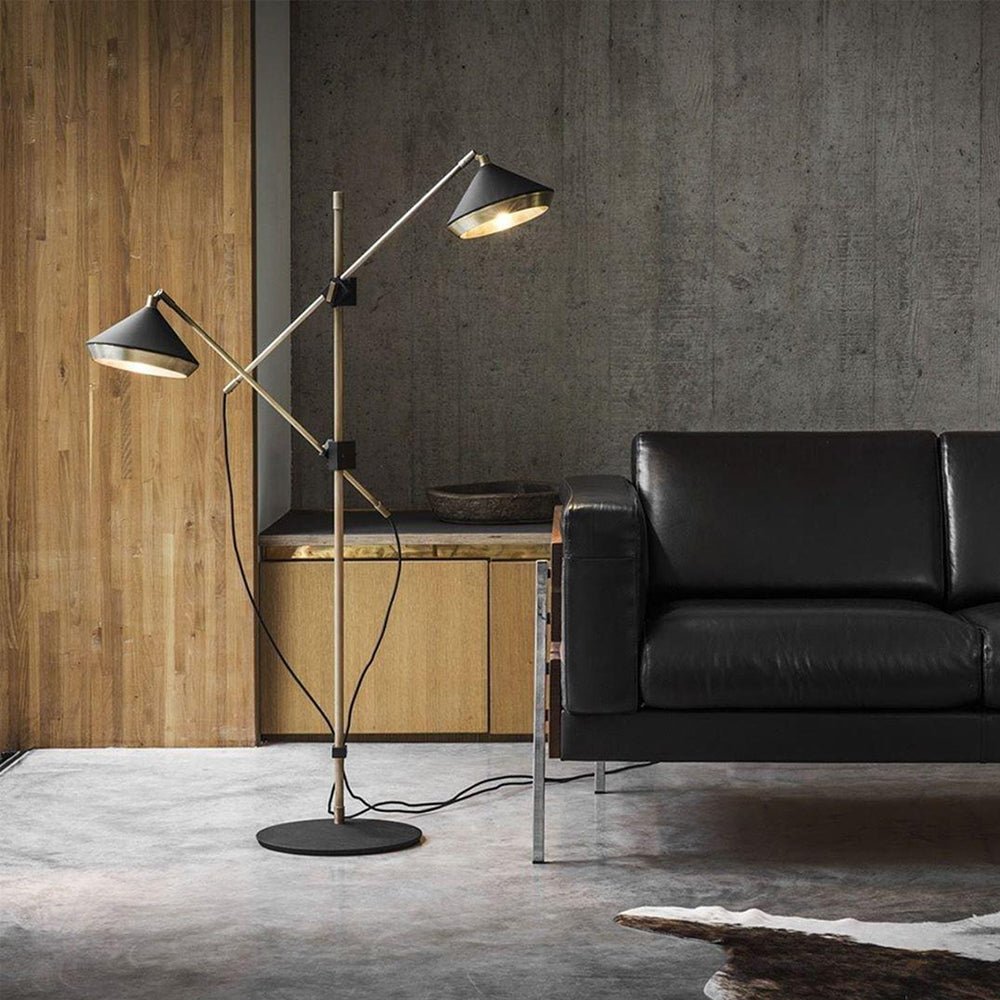 Shear Floor Lamp with Adjustable LED Shade - Indoor Lighting