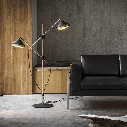 Shear Floor Lamp with Adjustable LED Shade - Indoor Lighting
