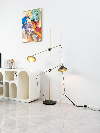 Shear Floor Lamp with Adjustable LED Shade - Indoor Lighting