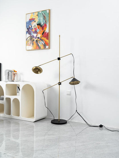 Shear Floor Lamp with Adjustable LED Shade - Indoor Lighting