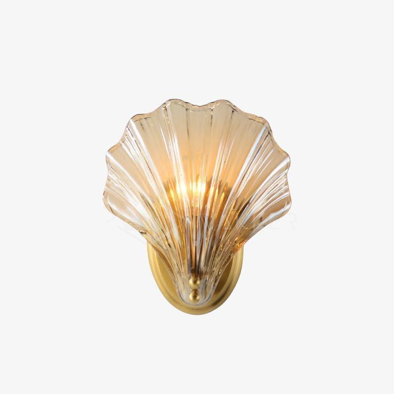 Shell Wall Light Set of 2 with Brass Finish and LED