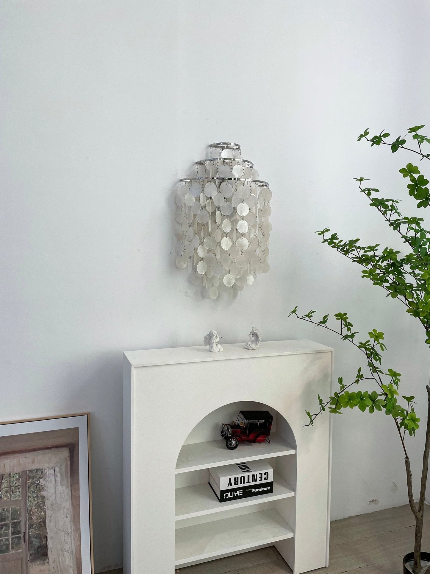 Shell Cascading Wall Light - Chrome & White Shell Design