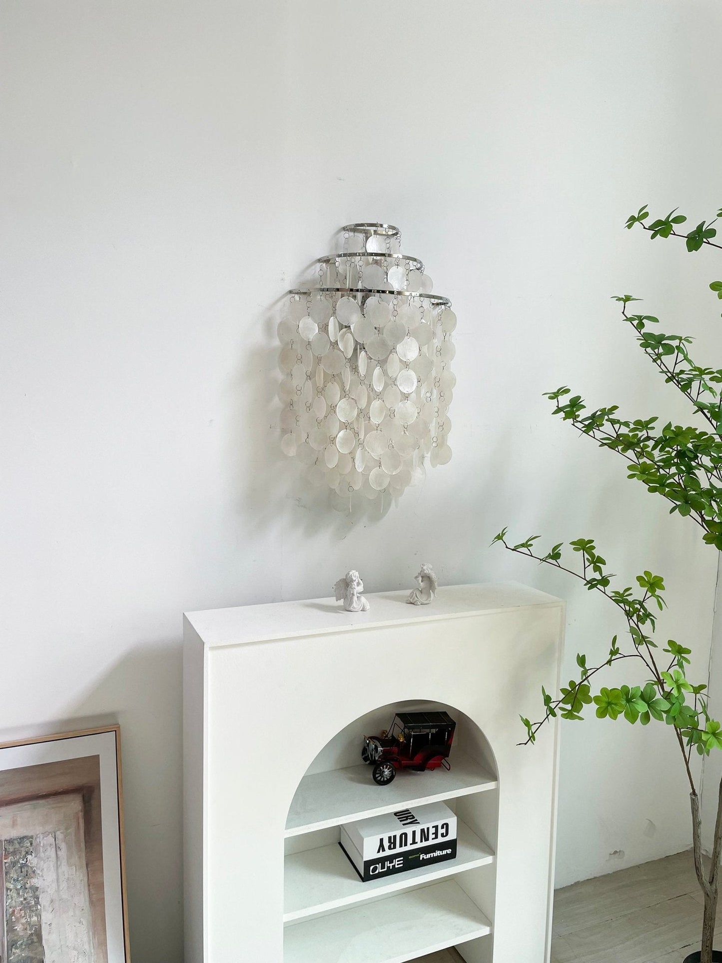 Shell Cascading Wall Light - Chrome & White Shell Design