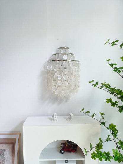 Shell Cascading Wall Light - Chrome & White Shell Design