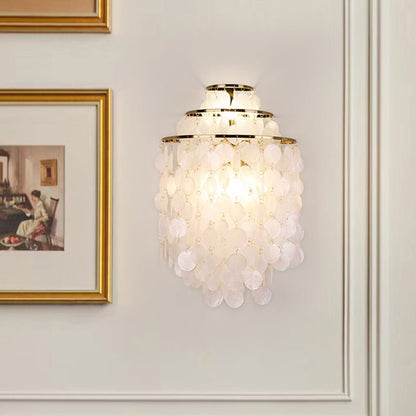 Shell Cascading Wall Light - Chrome & White Shell Design