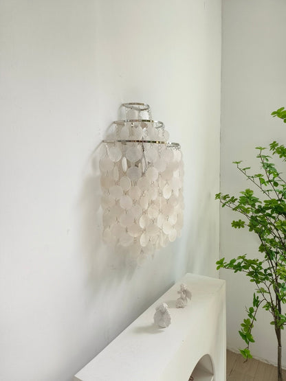 Shell Cascading Wall Light - Chrome & White Shell Design