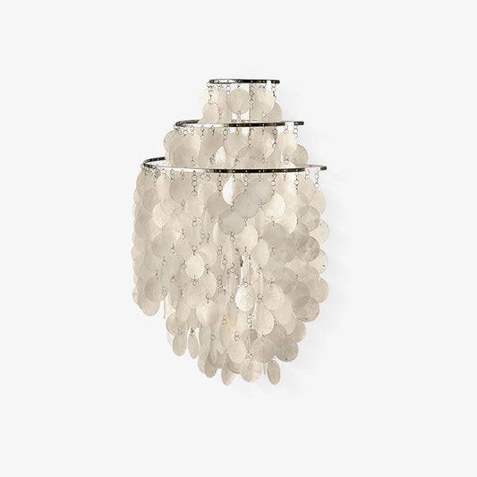 Shell Cascading Wall Light - Chrome & White Shell Design