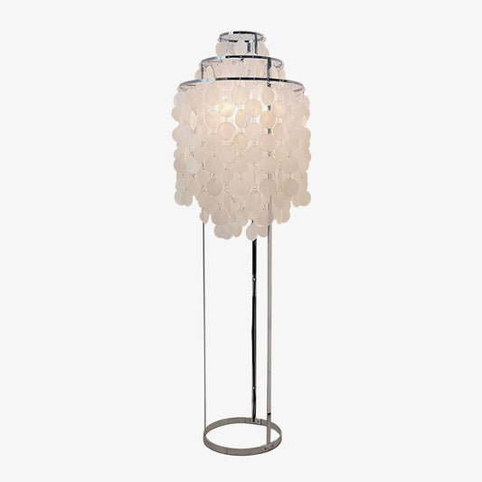 Shell Floor Lamp with LED Light, Mother of Pearl Shade
