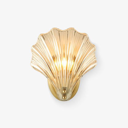 Shell Wall Light Set of 2 with Brass Finish and LED