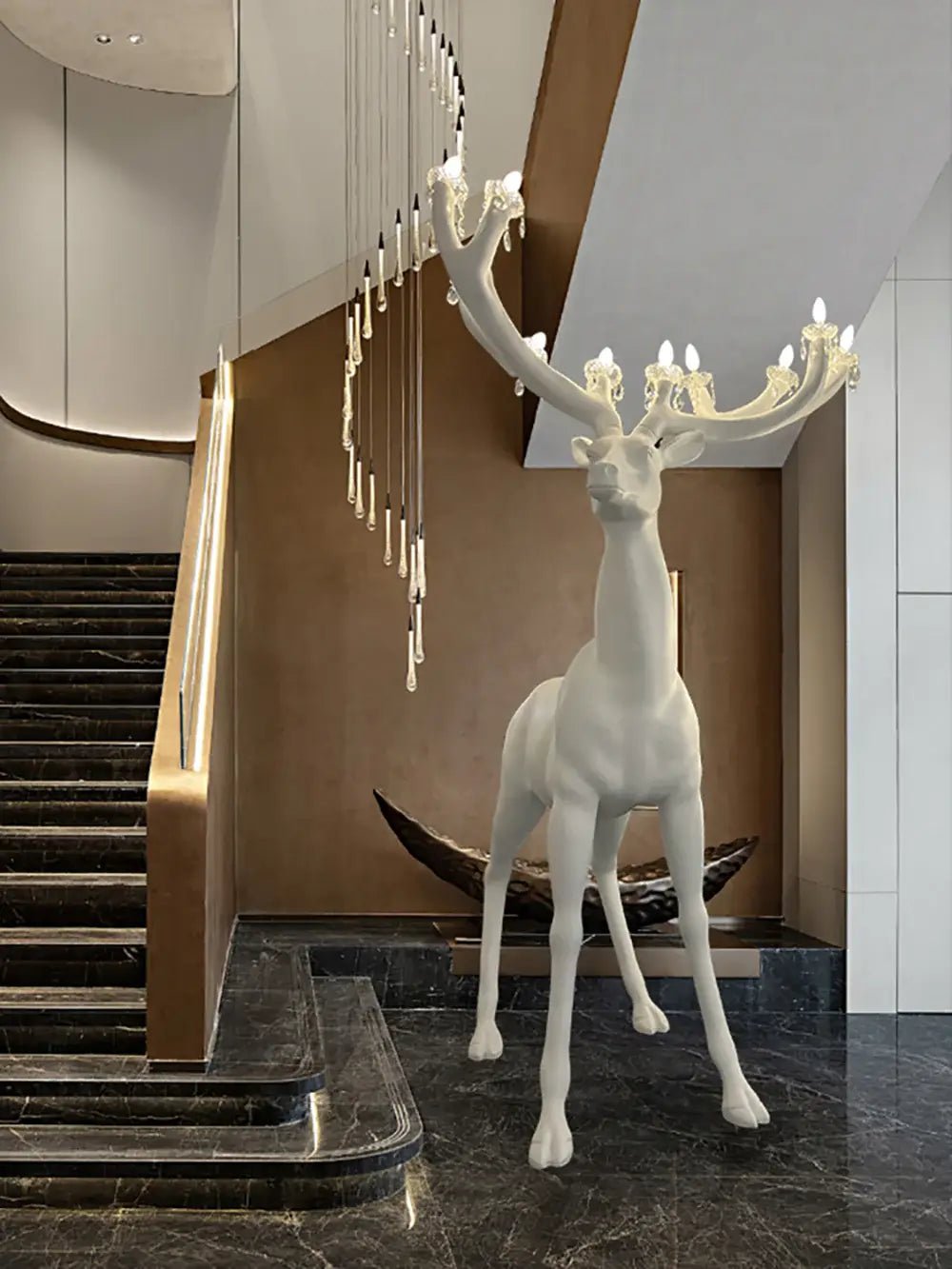 Sherwood Floor Lamp with LED Light and Deer Design
