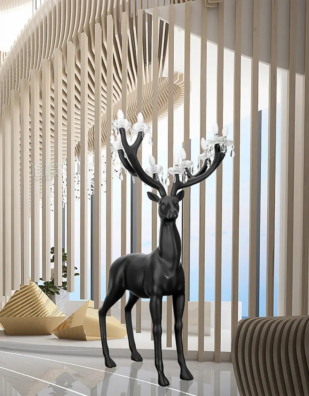 Sherwood Floor Lamp with LED Light and Deer Design