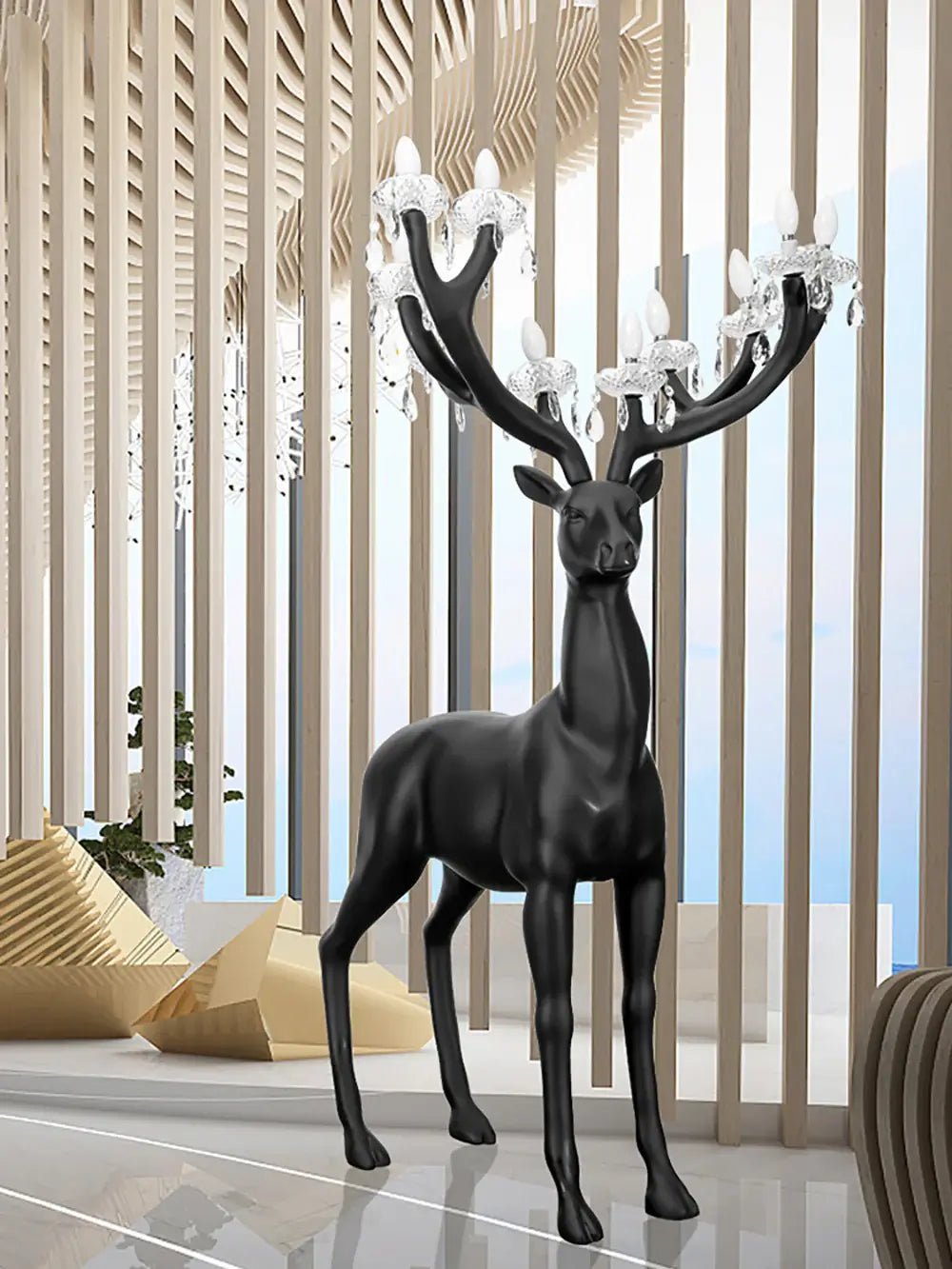 Sherwood Floor Lamp with LED Light and Deer Design