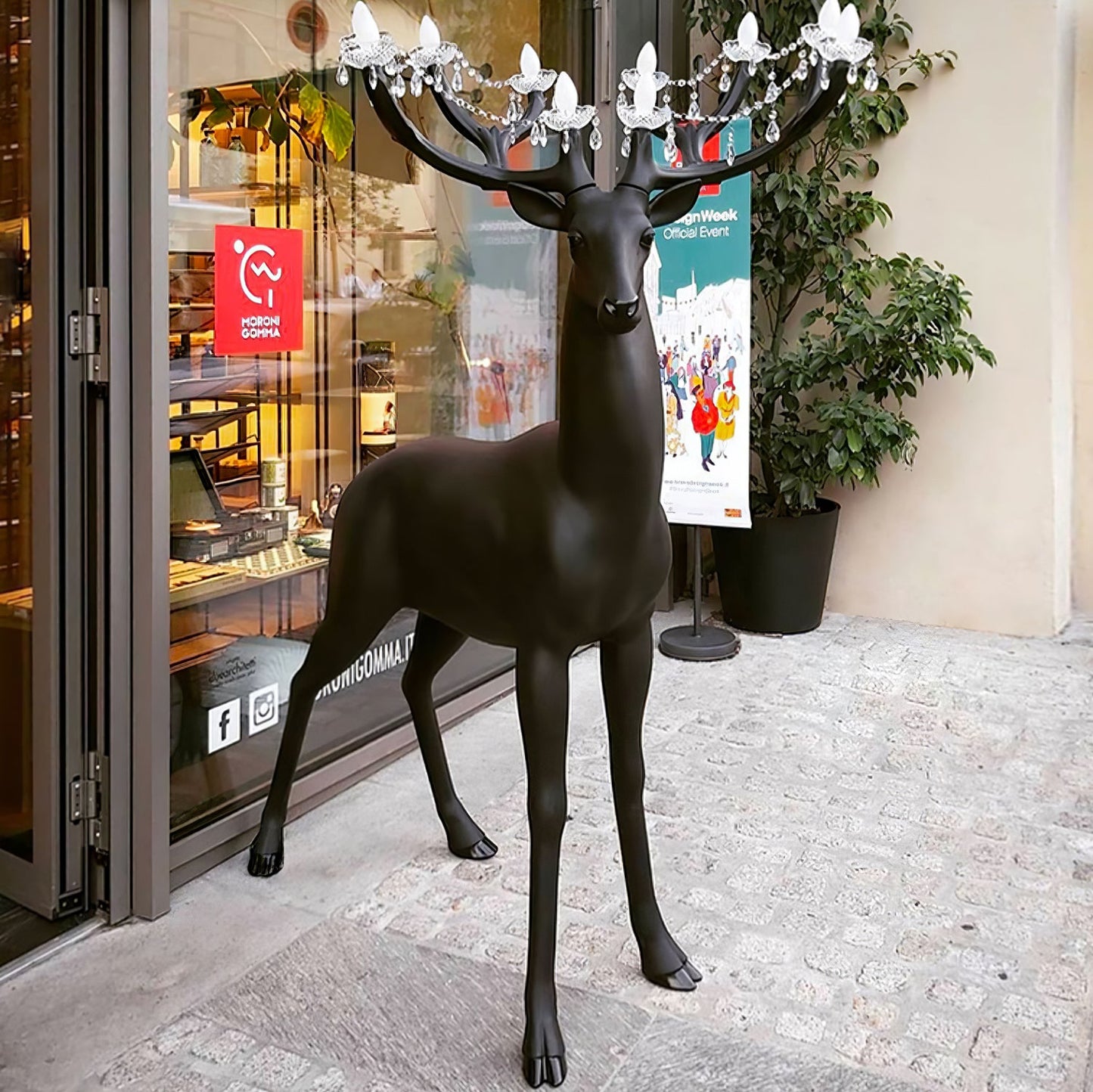Sherwood Floor Lamp with LED Light and Deer Design