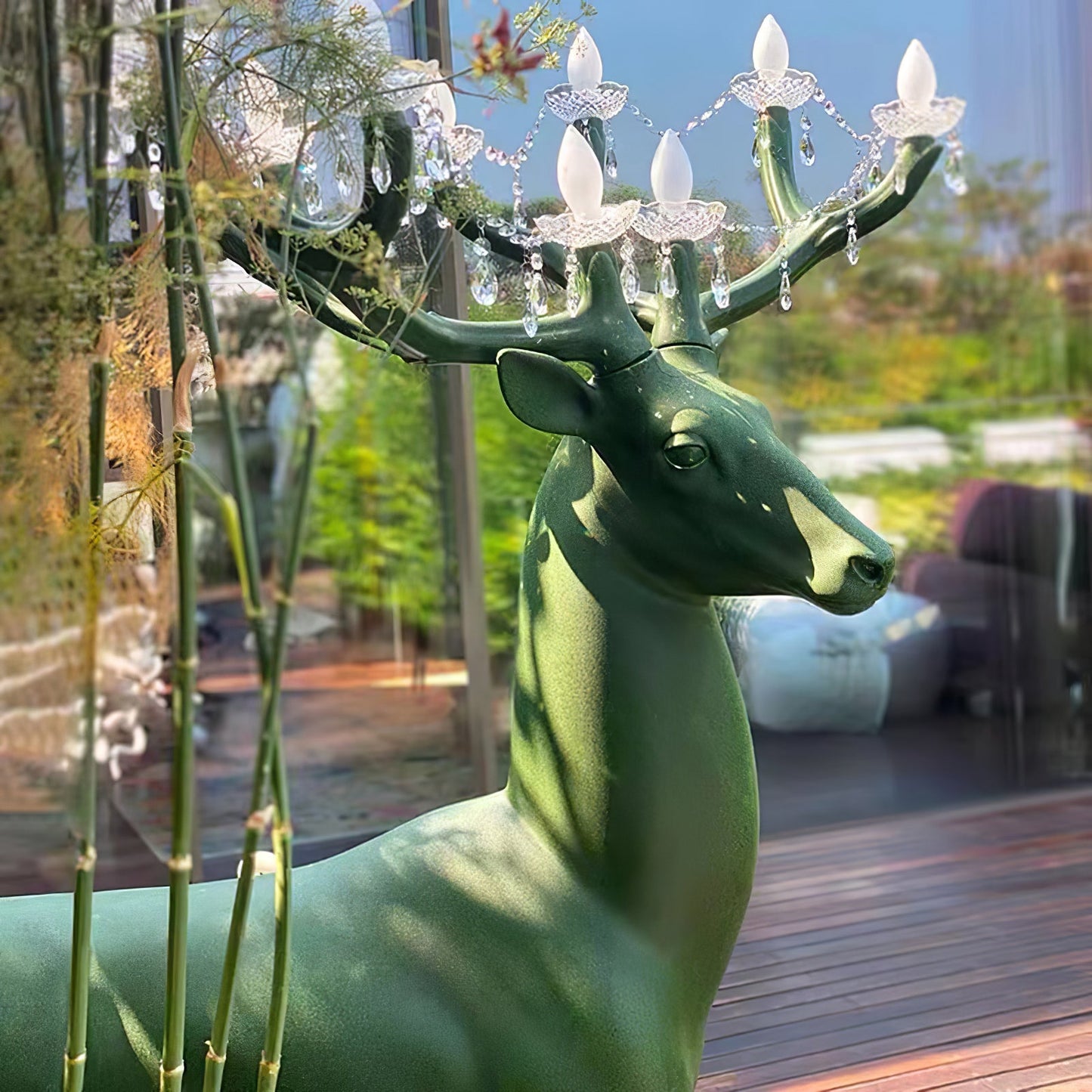Sherwood Floor Lamp with LED Light and Deer Design