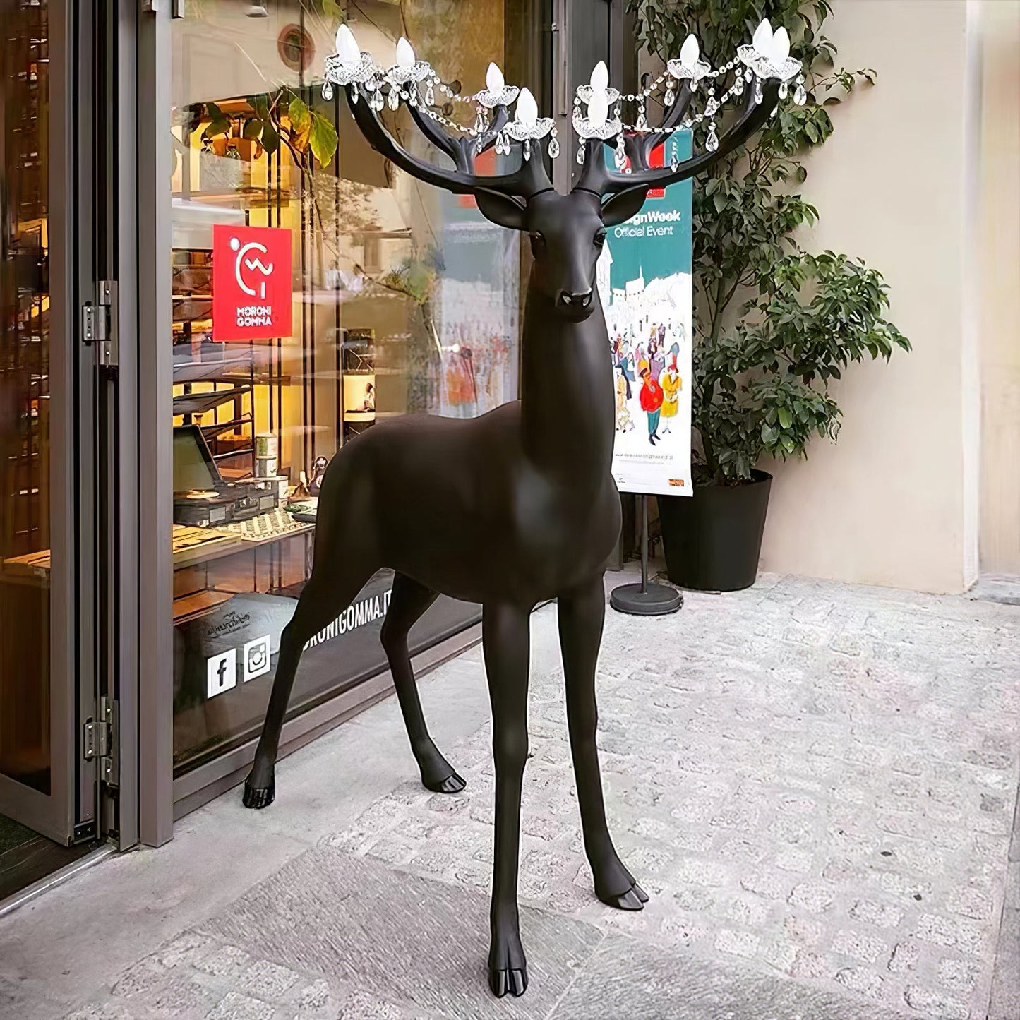Sherwood Floor Lamp with LED Light and Deer Design