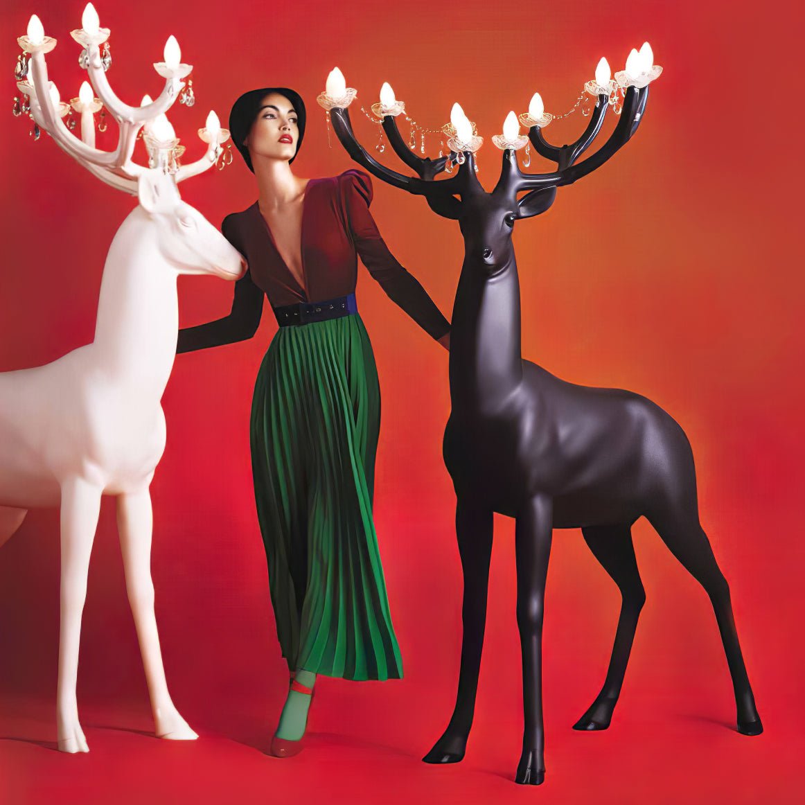 Sherwood Floor Lamp with LED Light and Deer Design