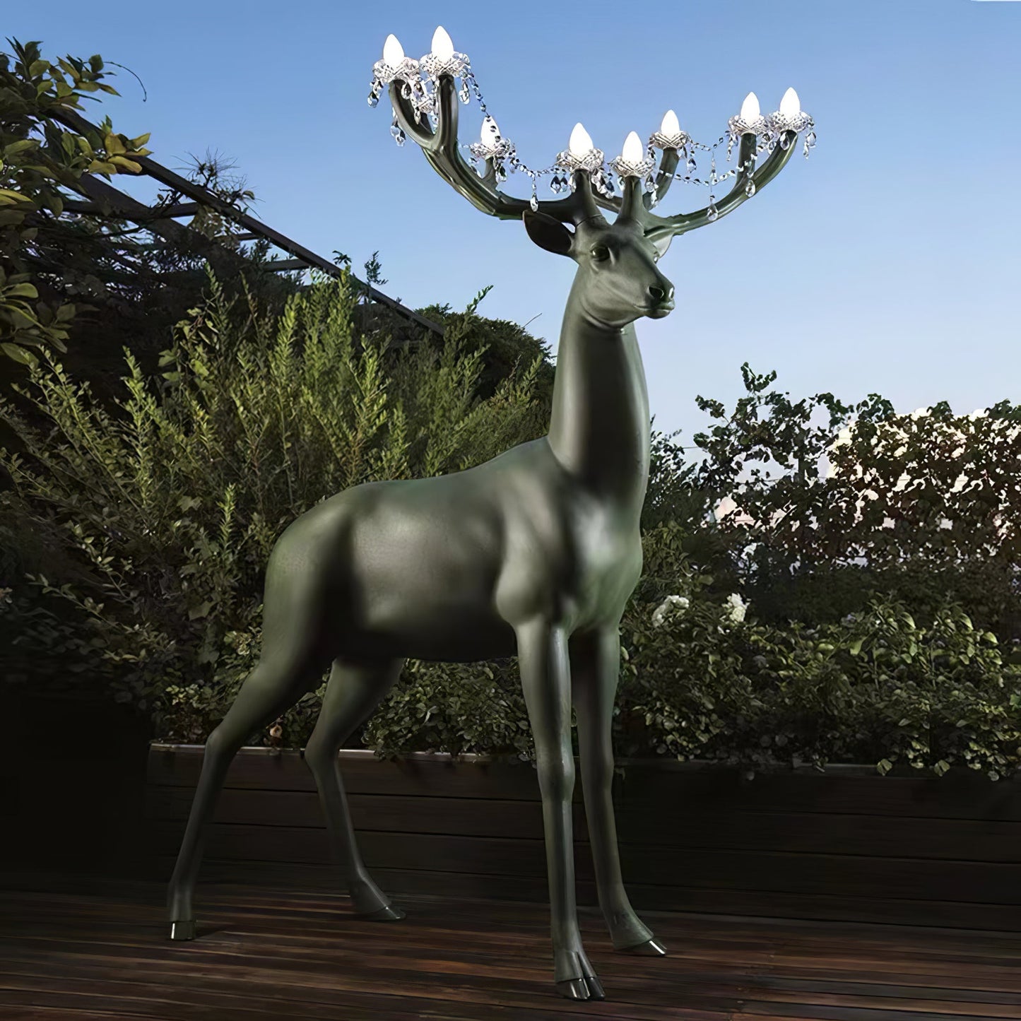Sherwood Floor Lamp with LED Light and Deer Design