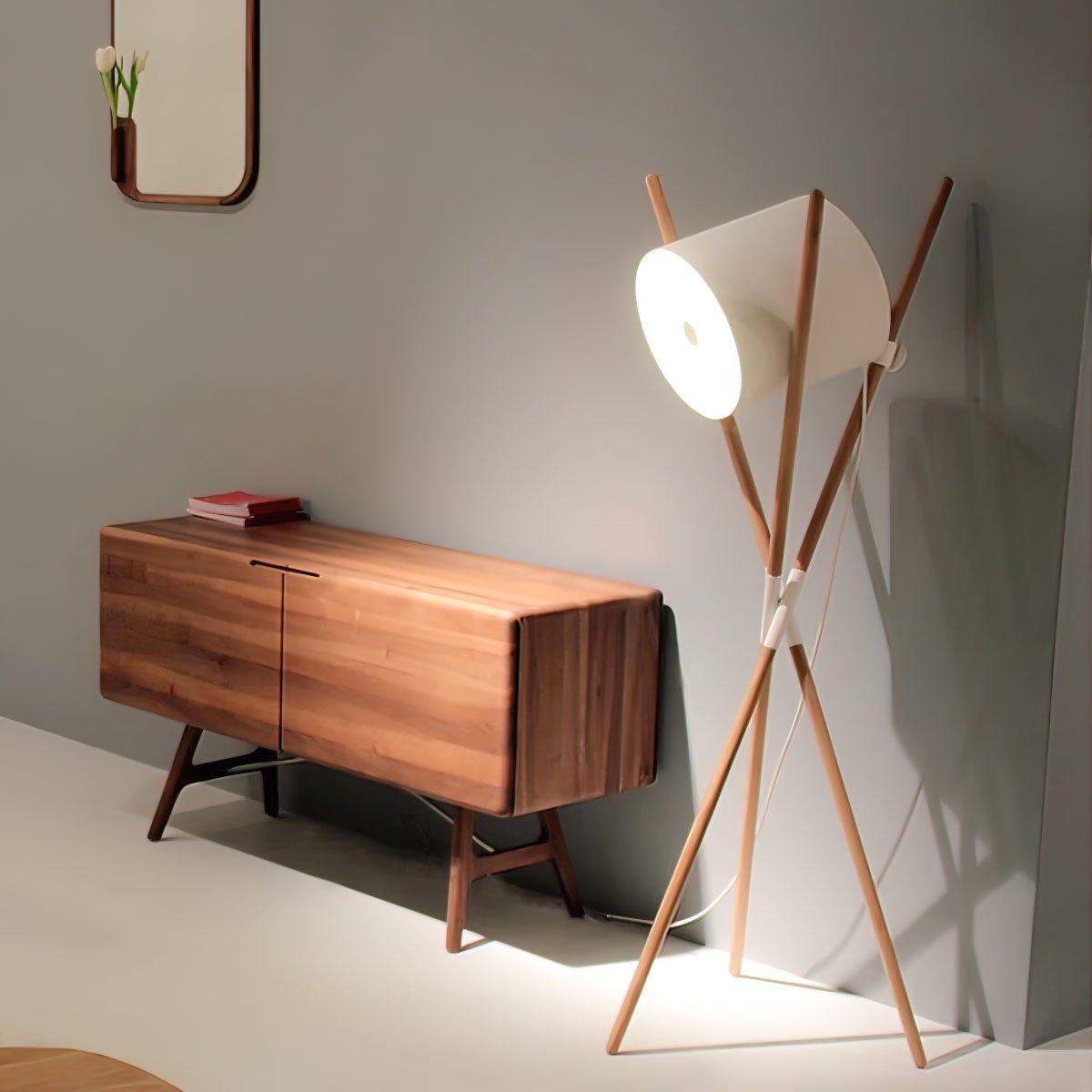 Shift Lamp Floor Lamp - LED Indoor Wood & Metal Design
