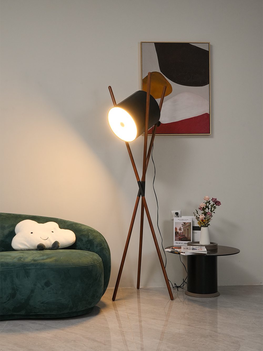 Shift Lamp Floor Lamp - LED Indoor Wood & Metal Design