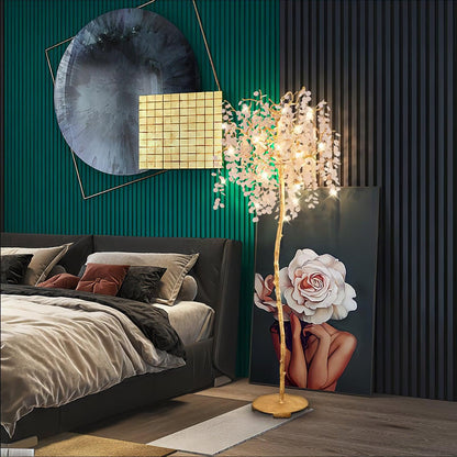 Shiro Noda Floor Light - LED Brass & Glass Design 175cm