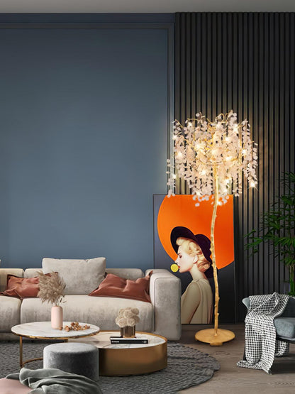 Shiro Noda Floor Light - LED Brass & Glass Design 175cm