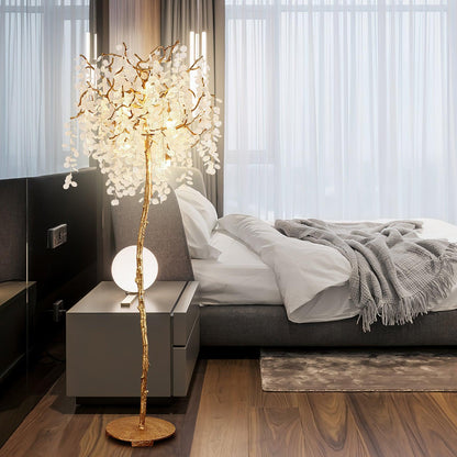 Shiro Noda Floor Light - LED Brass & Glass Design 175cm