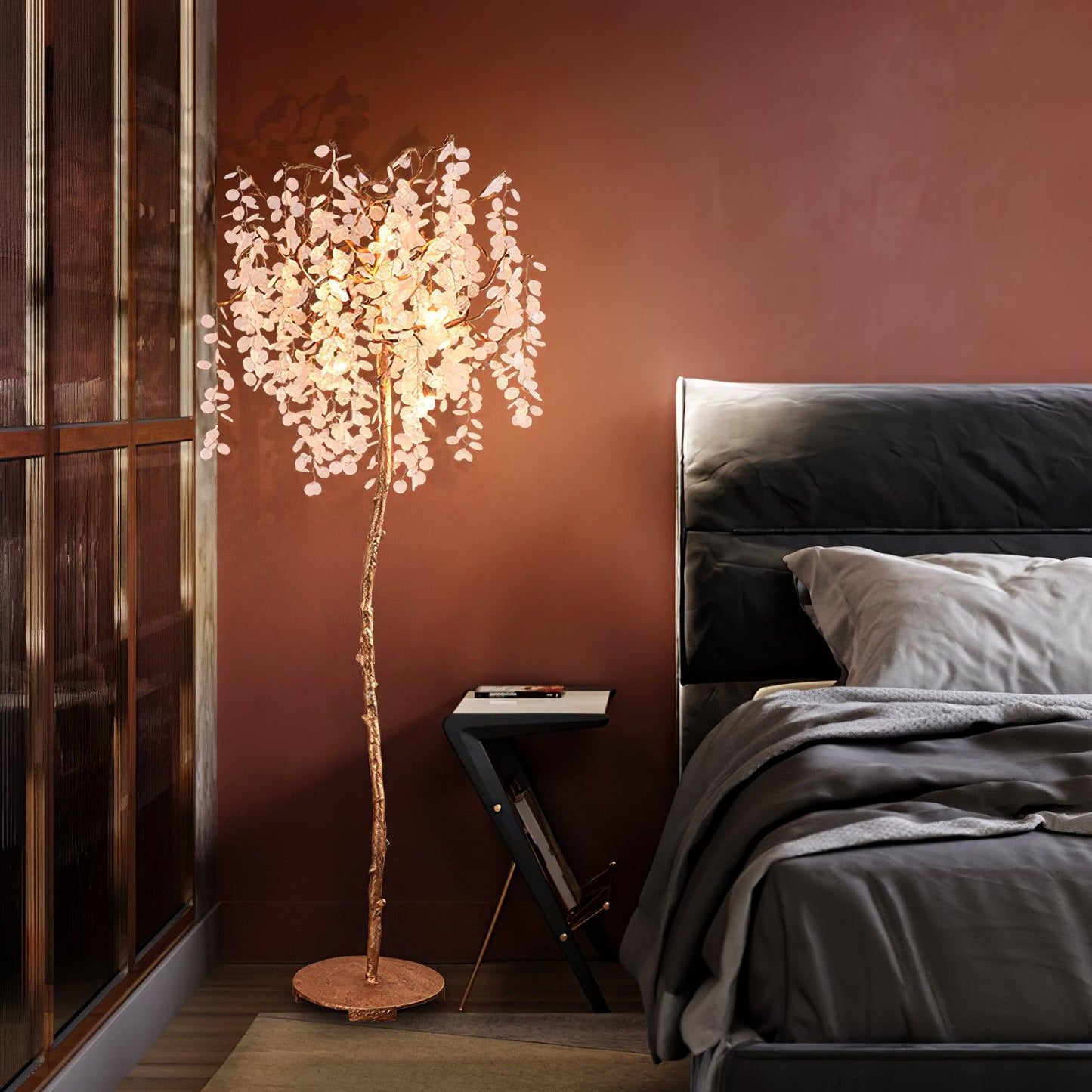 Shiro Noda Floor Light - LED Brass & Glass Design 175cm