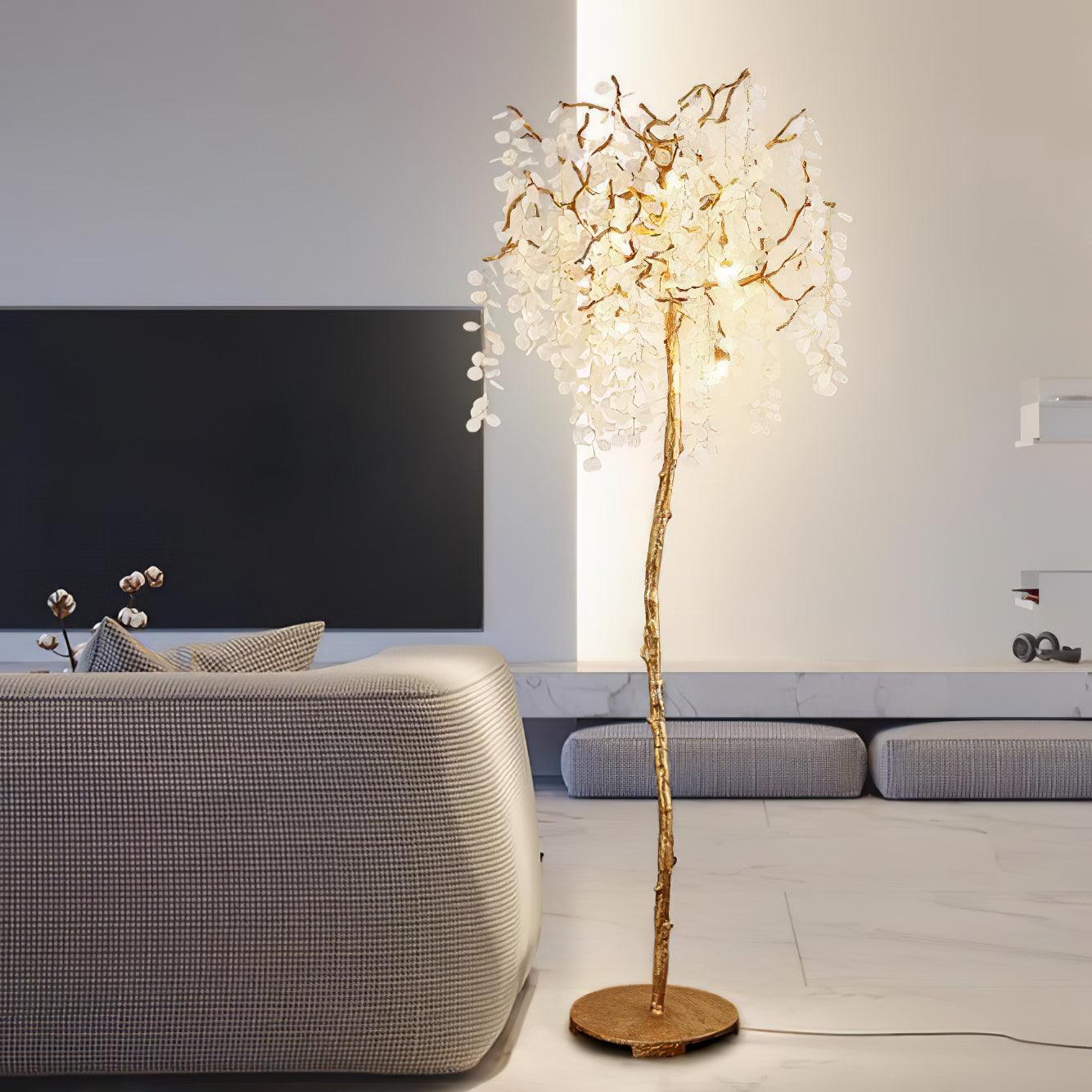 Shiro Noda Floor Light - LED Brass & Glass Design 175cm