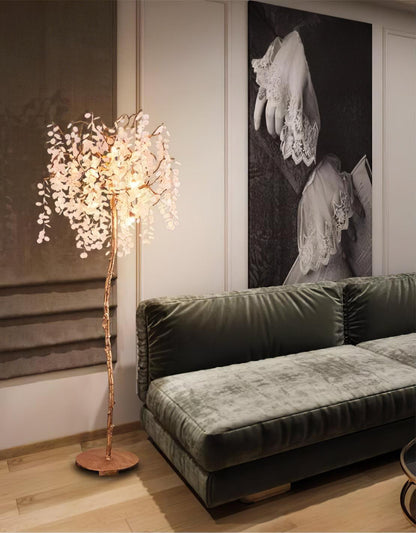 Shiro Noda Floor Light - LED Brass & Glass Design 175cm
