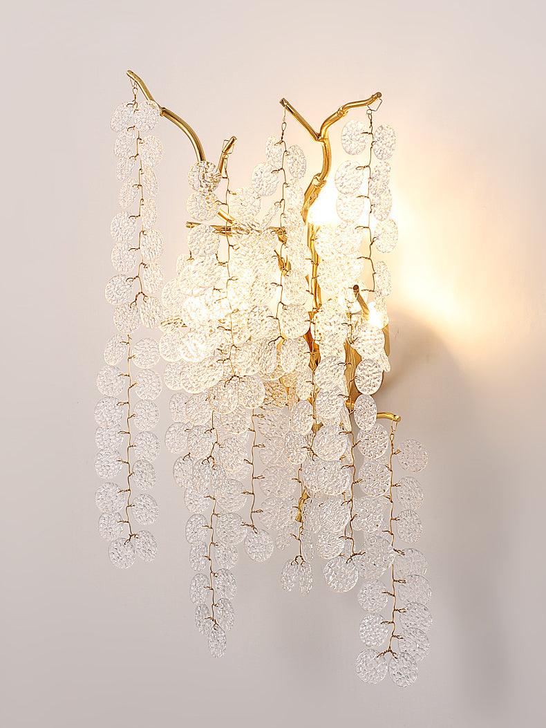 Shiro Noda Wall Lamp Set of 2 LED Brass Crystal Lights