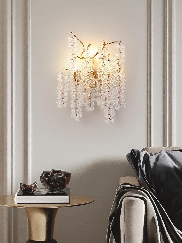 Shiro Noda Wall Lamp Set of 2 LED Brass Crystal Lights