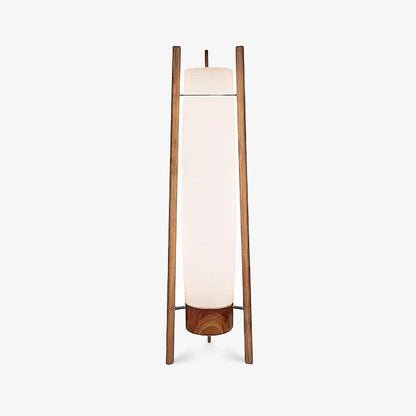 Side LED Floor Lamp with Walnut Finish and Warm Light