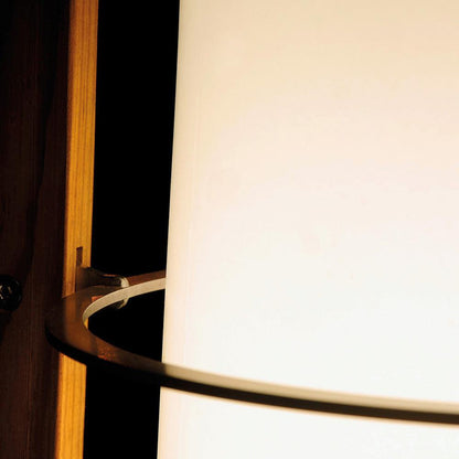 Side LED Floor Lamp with Walnut Finish and Warm Light