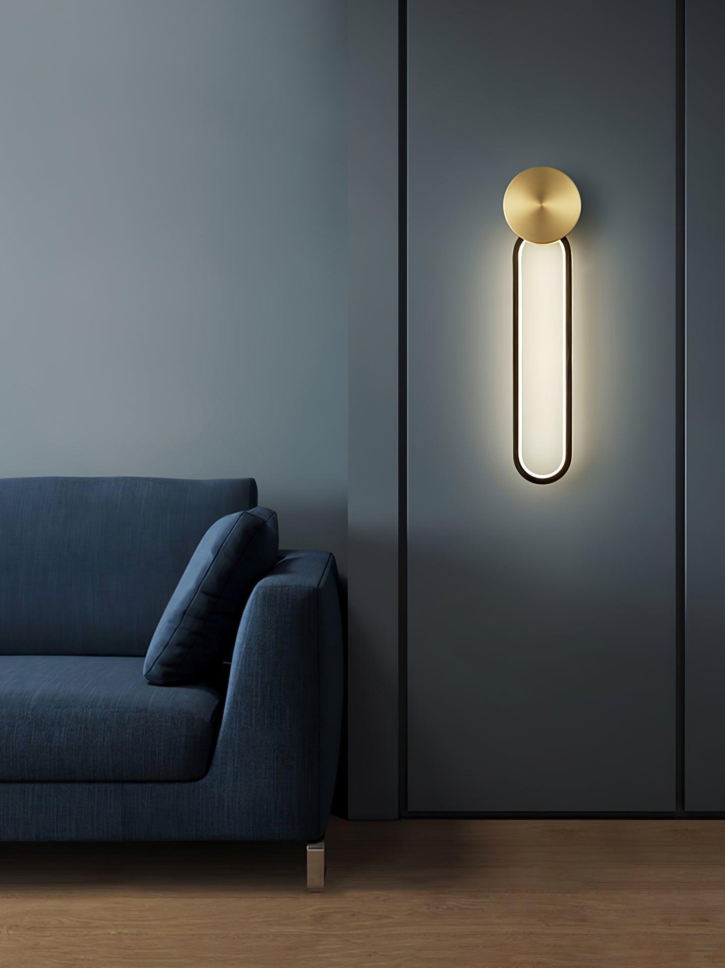 Simple Elliptical Wall Sconce with Integrated LED Lighting