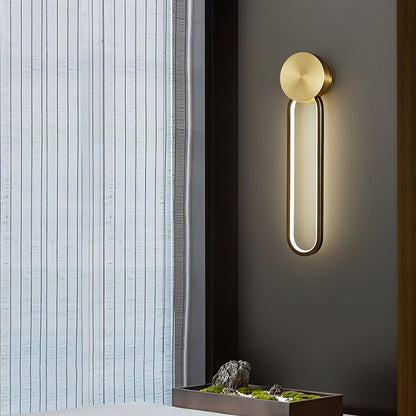 Simple Elliptical Wall Sconce with Integrated LED Lighting