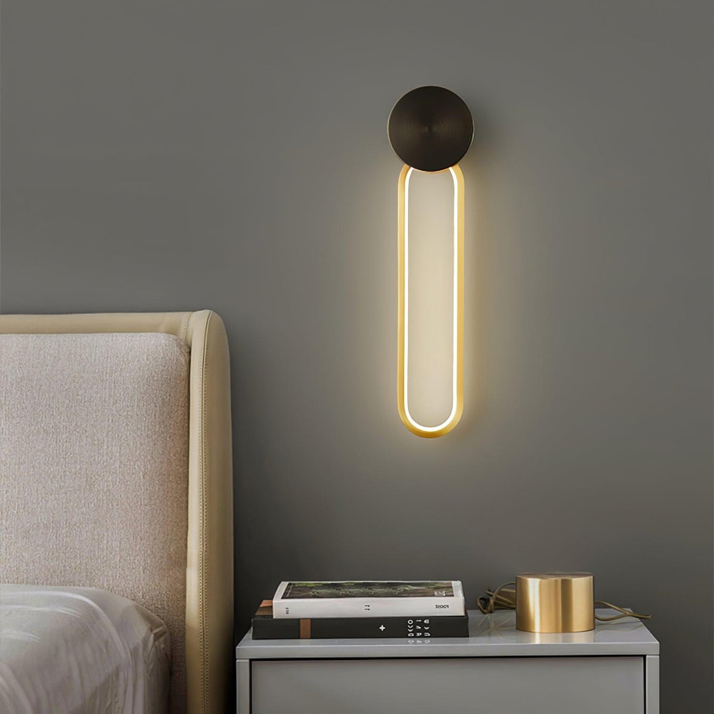 Simple Elliptical Wall Sconce with Integrated LED Lighting