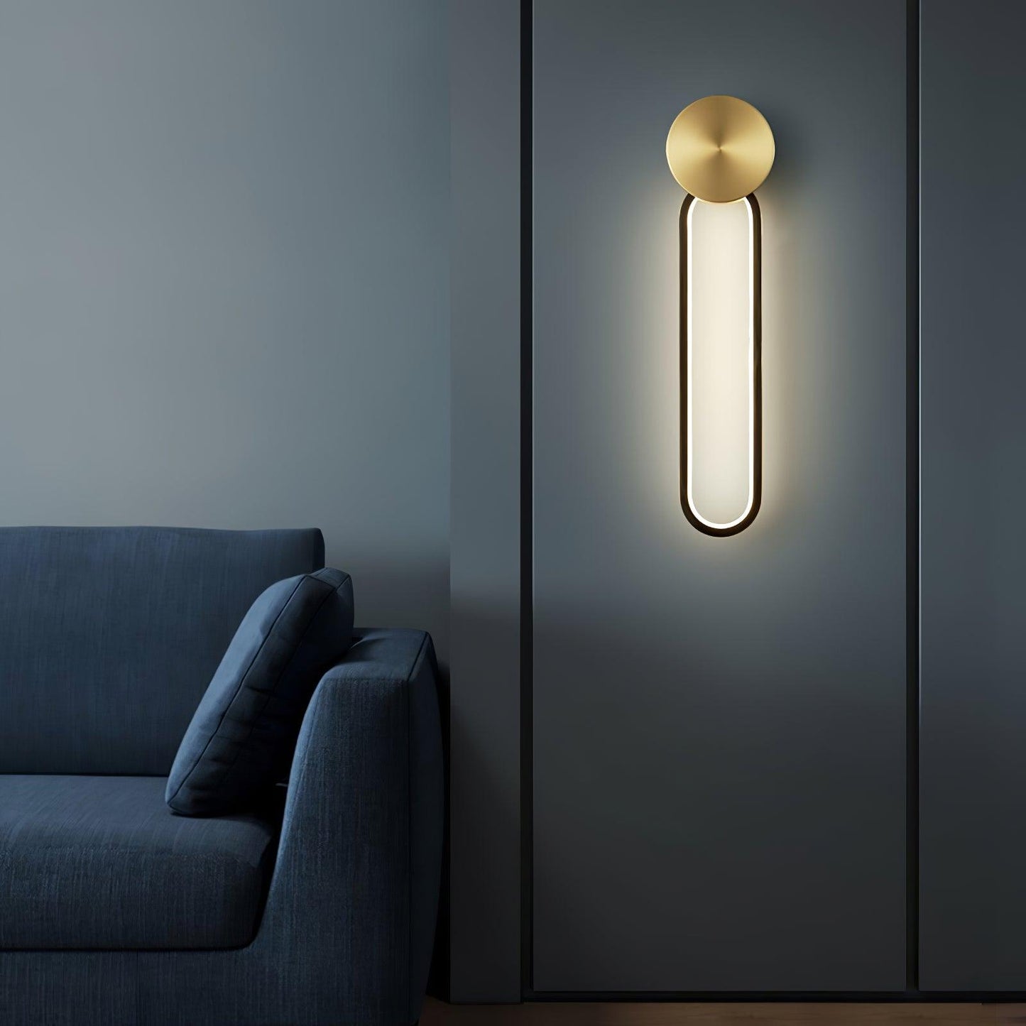 Simple Elliptical Wall Sconce with Integrated LED Lighting