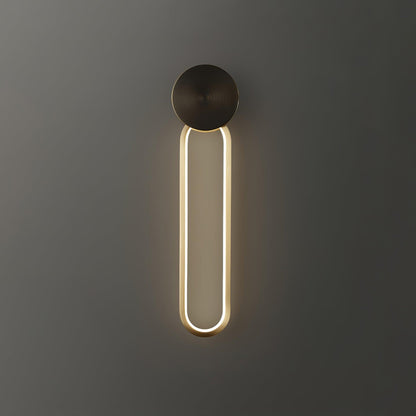 Simple Elliptical Wall Sconce with Integrated LED Lighting