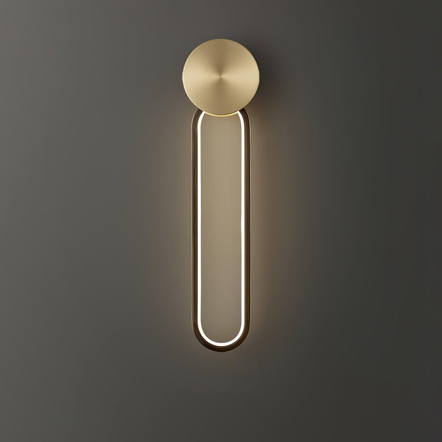 Simple Elliptical Wall Sconce with Integrated LED Lighting