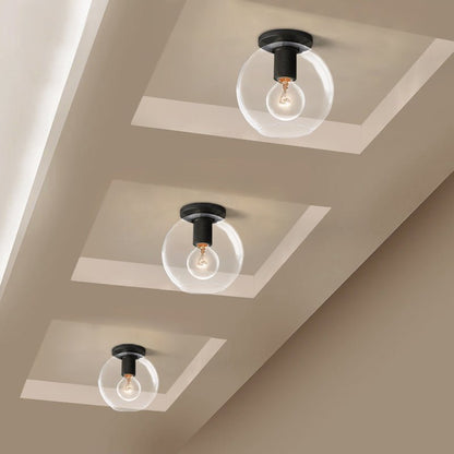 Simple Style Flush Mount Light - LED Brass Clear Glass