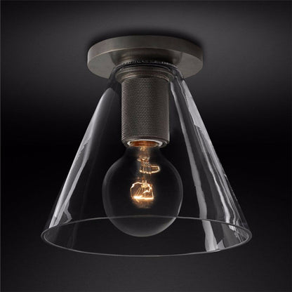 Simple Style Flush Mount Light - LED Brass Clear Glass