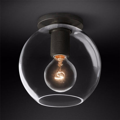 Simple Style Flush Mount Light - LED Brass Clear Glass
