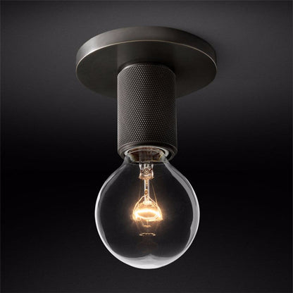 Simple Style Flush Mount Light - LED Brass Clear Glass