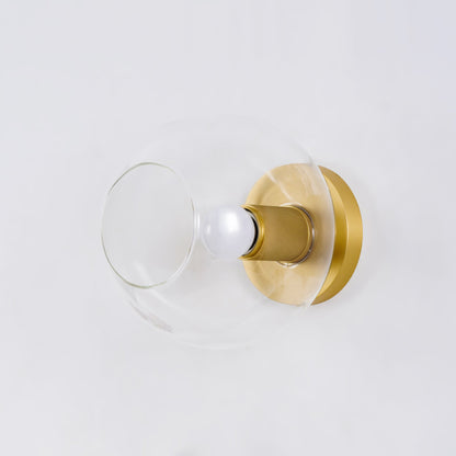 Simple Style Flush Mount Light - LED Brass Clear Glass